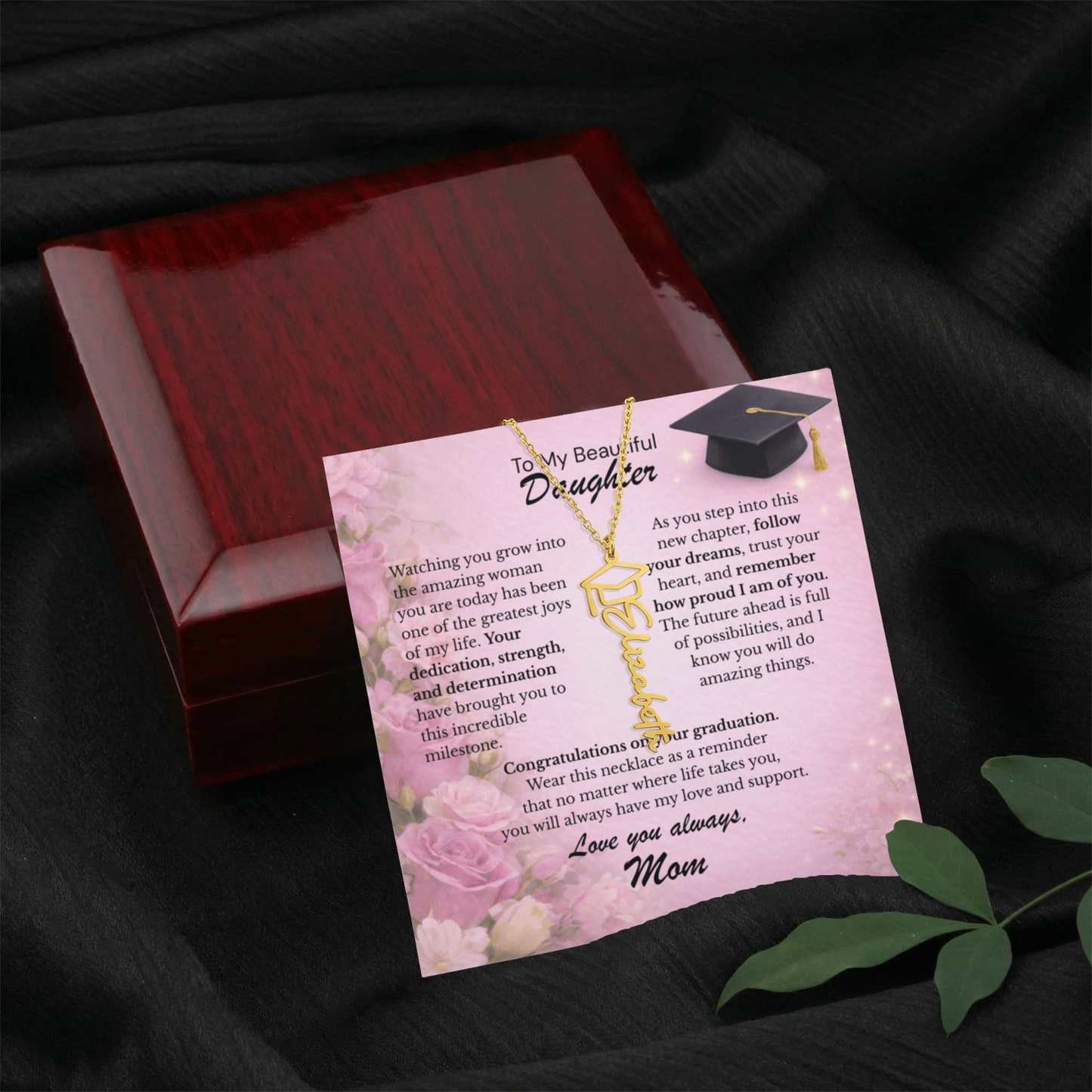 To My Daughter β The Future Is Yours π | Graduation Gift from Mom Personalized Necklace