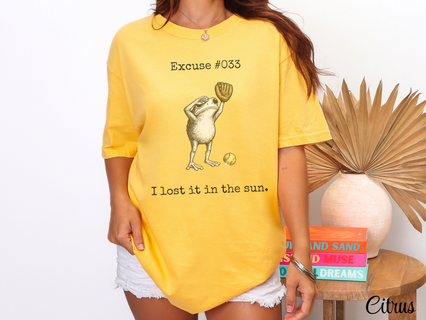 I Lost It In The Sun Softball Shirt, Funny Softball Outfielder Tee, Softball Excuse Shirt, Frog Softball Graphic, Comfort Colors 1717