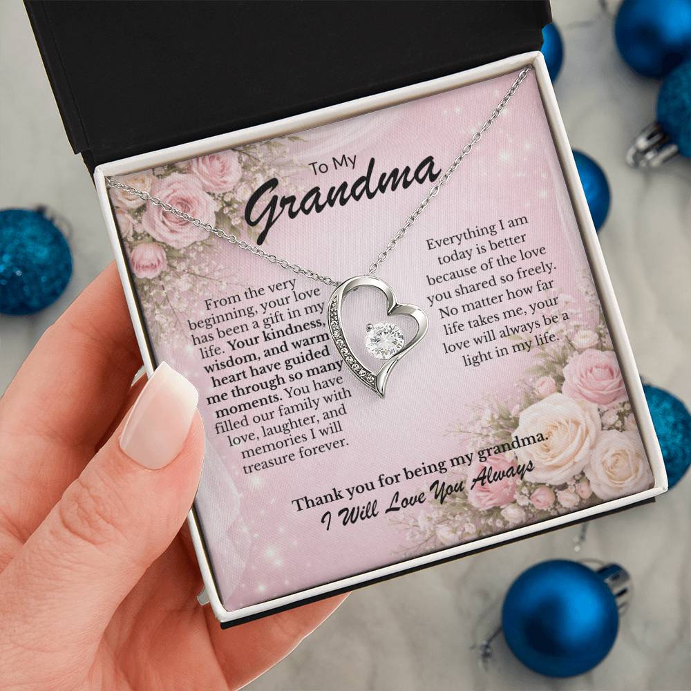 Gift for Grandma Necklace – Forever Love Necklace for Grandma – Meaningful Jewelry Gift