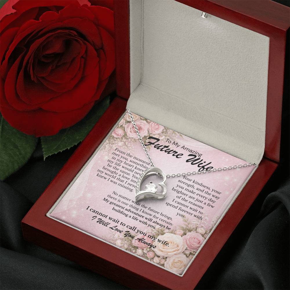 Gift for Future Wife Necklace – Forever Love Necklace for My Amazing Future Wife – Romantic Jewelry Gift