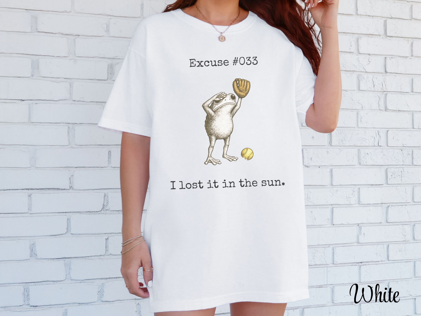 I Lost It In The Sun Softball Shirt, Funny Softball Outfielder Tee, Softball Excuse Shirt, Frog Softball Graphic, Comfort Colors 1717