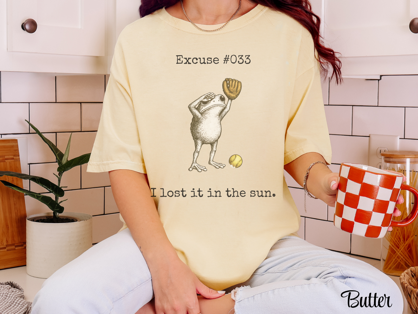 I Lost It In The Sun Softball Shirt, Funny Softball Outfielder Tee, Softball Excuse Shirt, Frog Softball Graphic, Comfort Colors 1717