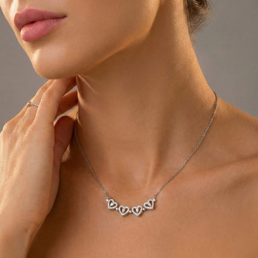 To My Stunning Future Wife Magnetic Hearts Necklace – Romantic Gift from Husband