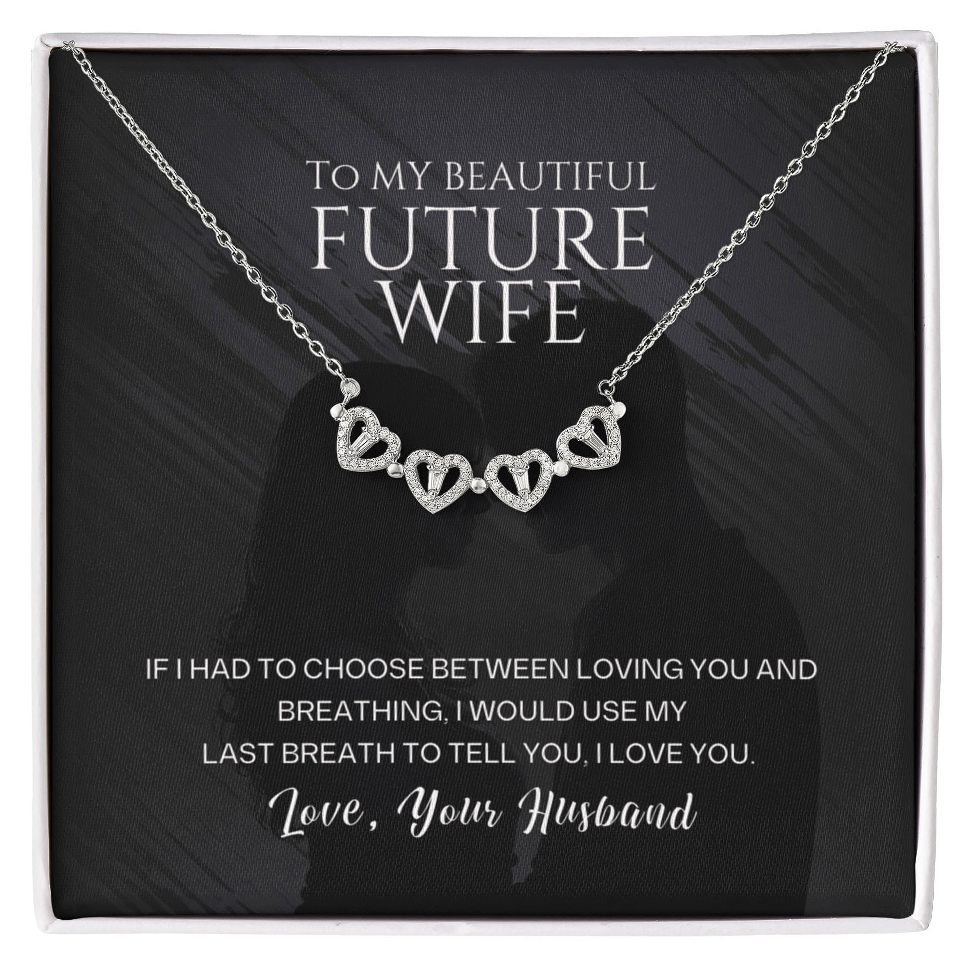 To My Beautiful Future Wife Magnetic Hearts Necklace – Romantic Gift from Husband