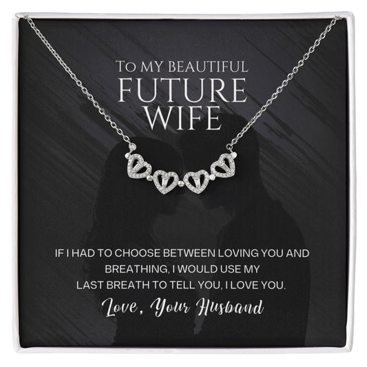 To My Beautiful Future Wife Magnetic Hearts Necklace – Romantic Gift from Husband