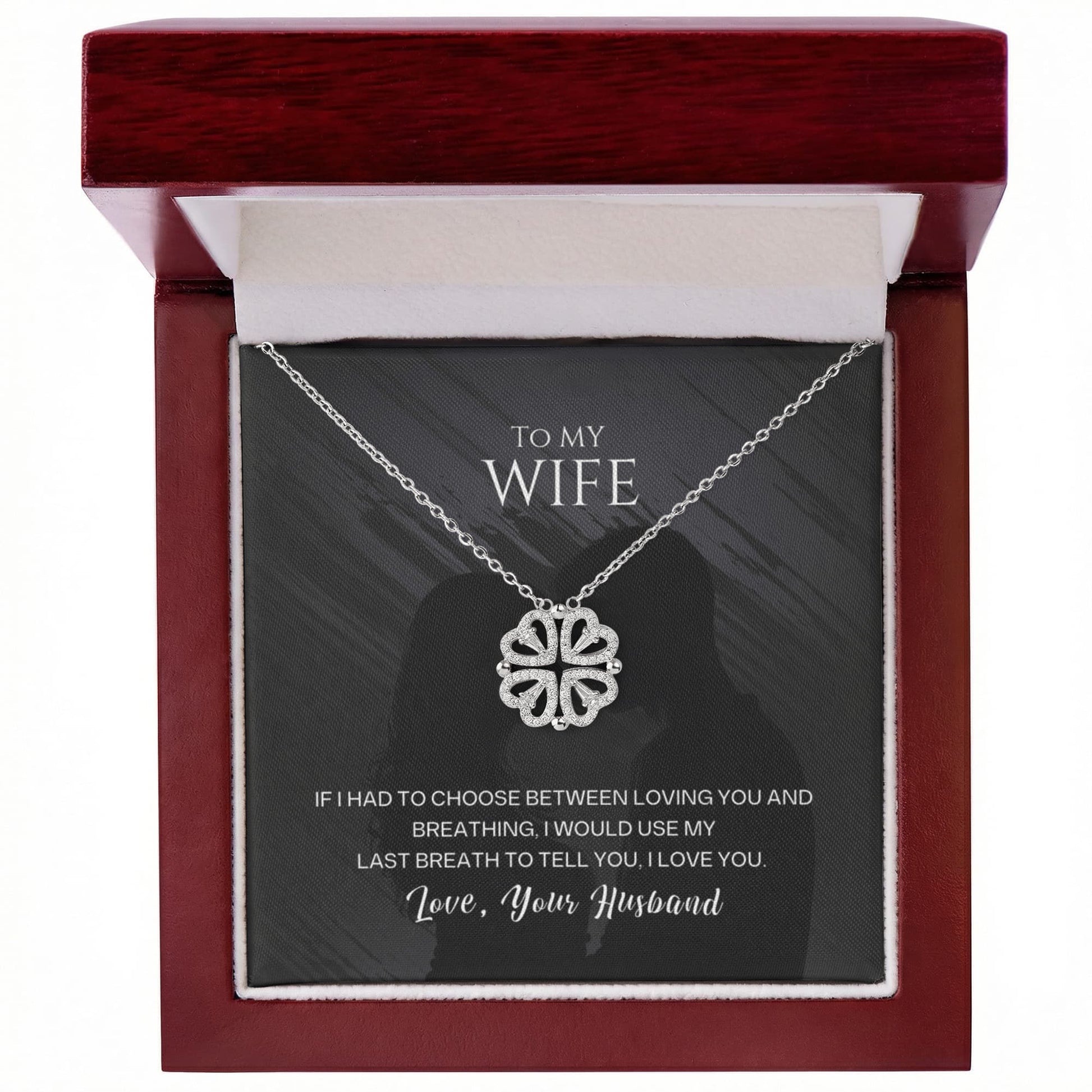 To My Wife Magnetic Hearts Necklace – Romantic Gift from Husband