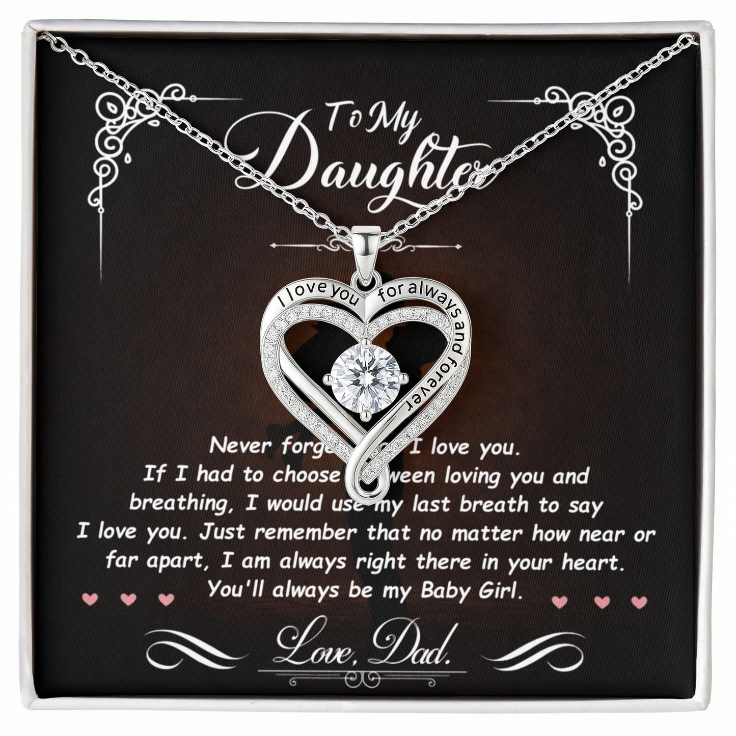 To My Daughter – I Will Always Be There for You 💖 | Necklace Gift from Dad