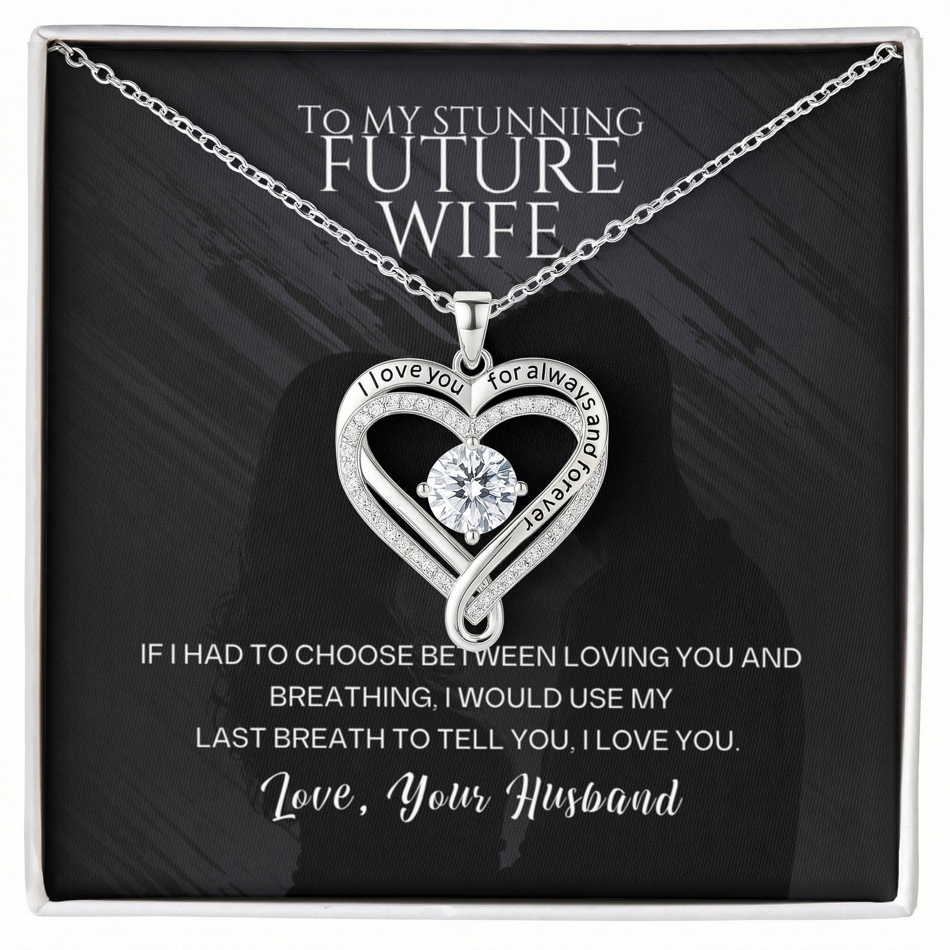 Gift for Future Wife from Husband – Stunning Love You Always Necklace – Message Card Jewelry