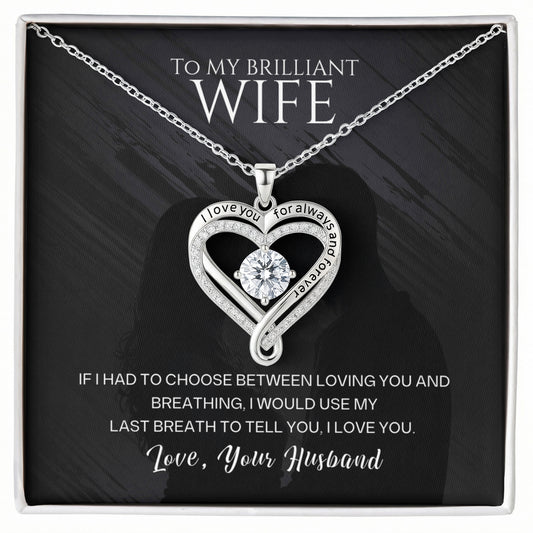 Gift for Wife from Husband – Brilliant Love You Always Necklace – Message Card Jewelry
