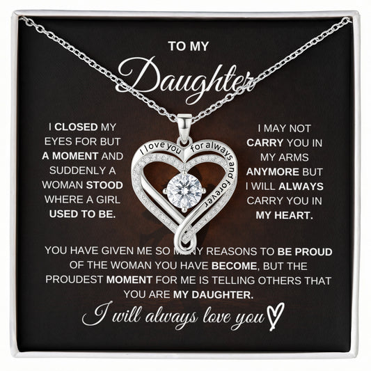 Gift for Daughter from Dad – Love You Always Necklace – Message Card Jewelry