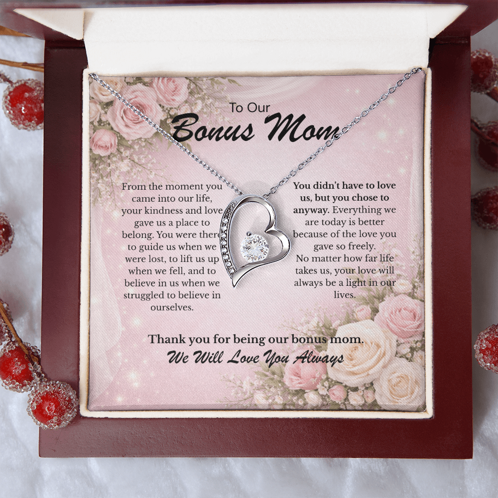 Our Bonus Mom necklace gift - Forever Love Necklace Gift