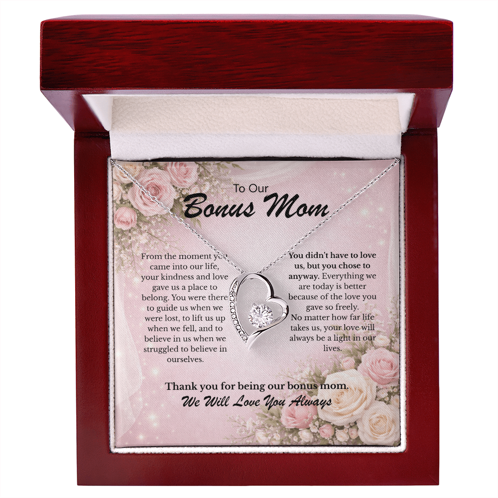 Meaningful Forever Love Necklace Gift for Our Bonus Mom