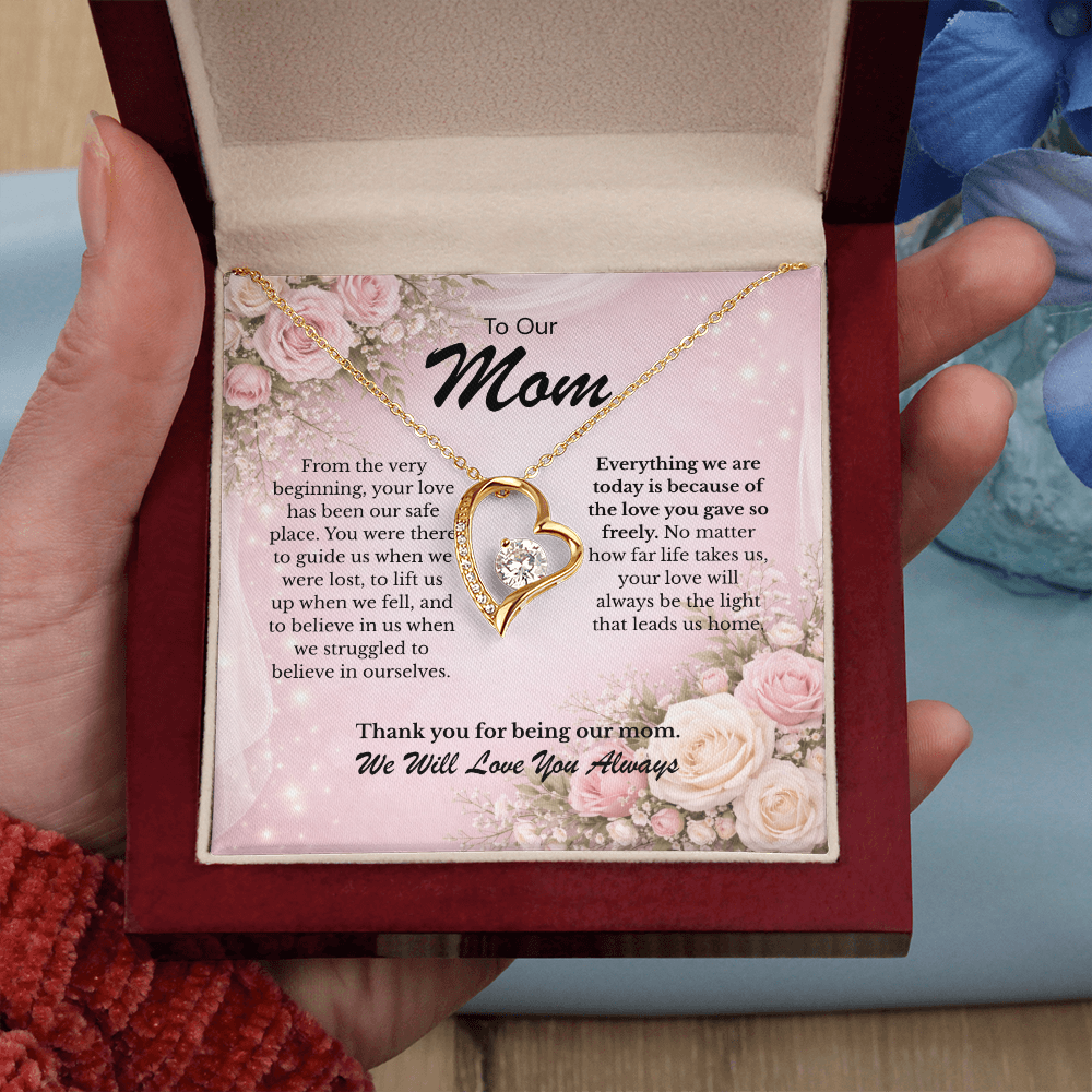 Mom gift featuring Forever Love Necklace from Her Children