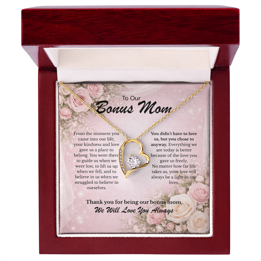 Forever Love Necklace Gift keepsake gift for Our Bonus Mom