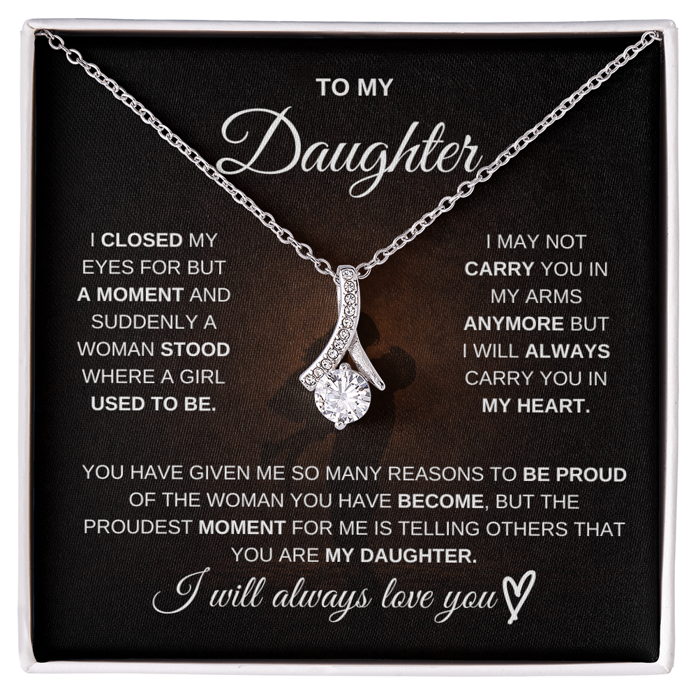Gift for Daughter from Dad – Alluring Beauty Necklace – Message Card Jewelry