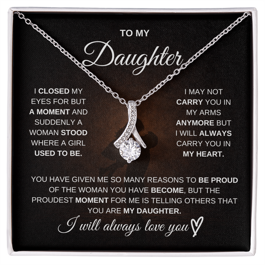 Gift for Daughter from Dad – Alluring Beauty Necklace – Message Card Jewelry