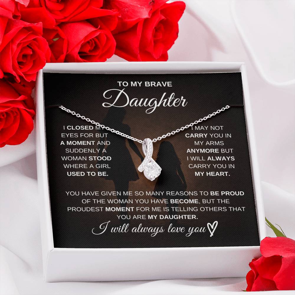 Brave Daughter Necklace From Mom – Never Forget How Strong You Are 💖