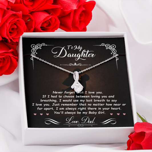 Gift for Daughter from Dad – Alluring Beauty Necklace – Message Card Jewelry