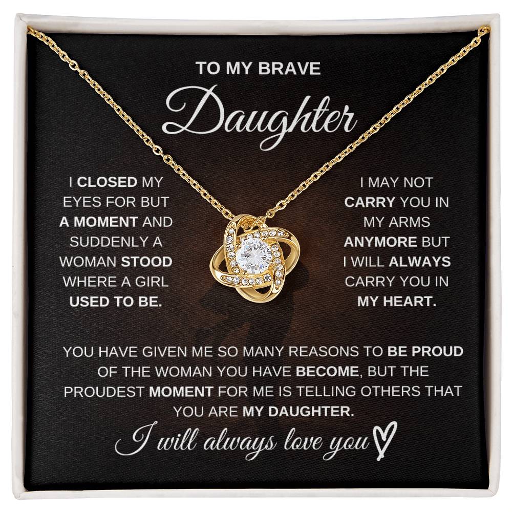 To My Brave Daughter – Never Forget How Strong You Are 💖 | Necklace Gift from Dad