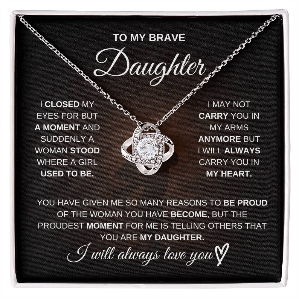To My Brave Daughter – Never Forget How Strong You Are 💖 | Necklace Gift from Dad