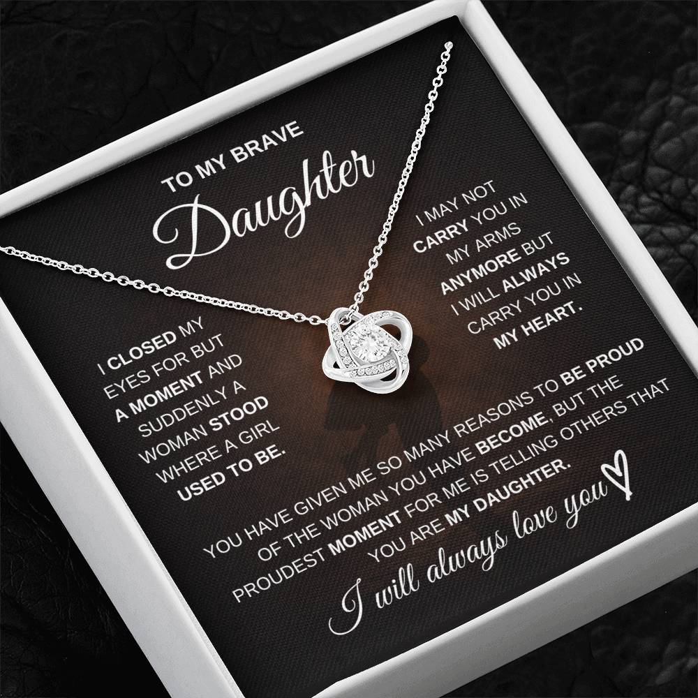 To My Brave Daughter – Never Forget How Strong You Are 💖 | Necklace Gift from Dad