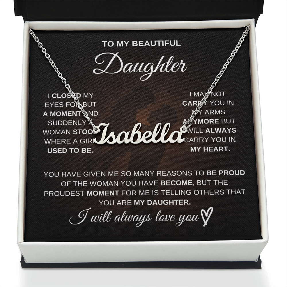 To My Daughter – A Gift Made Just for You 💖 | Personalized Name Necklace from Dad