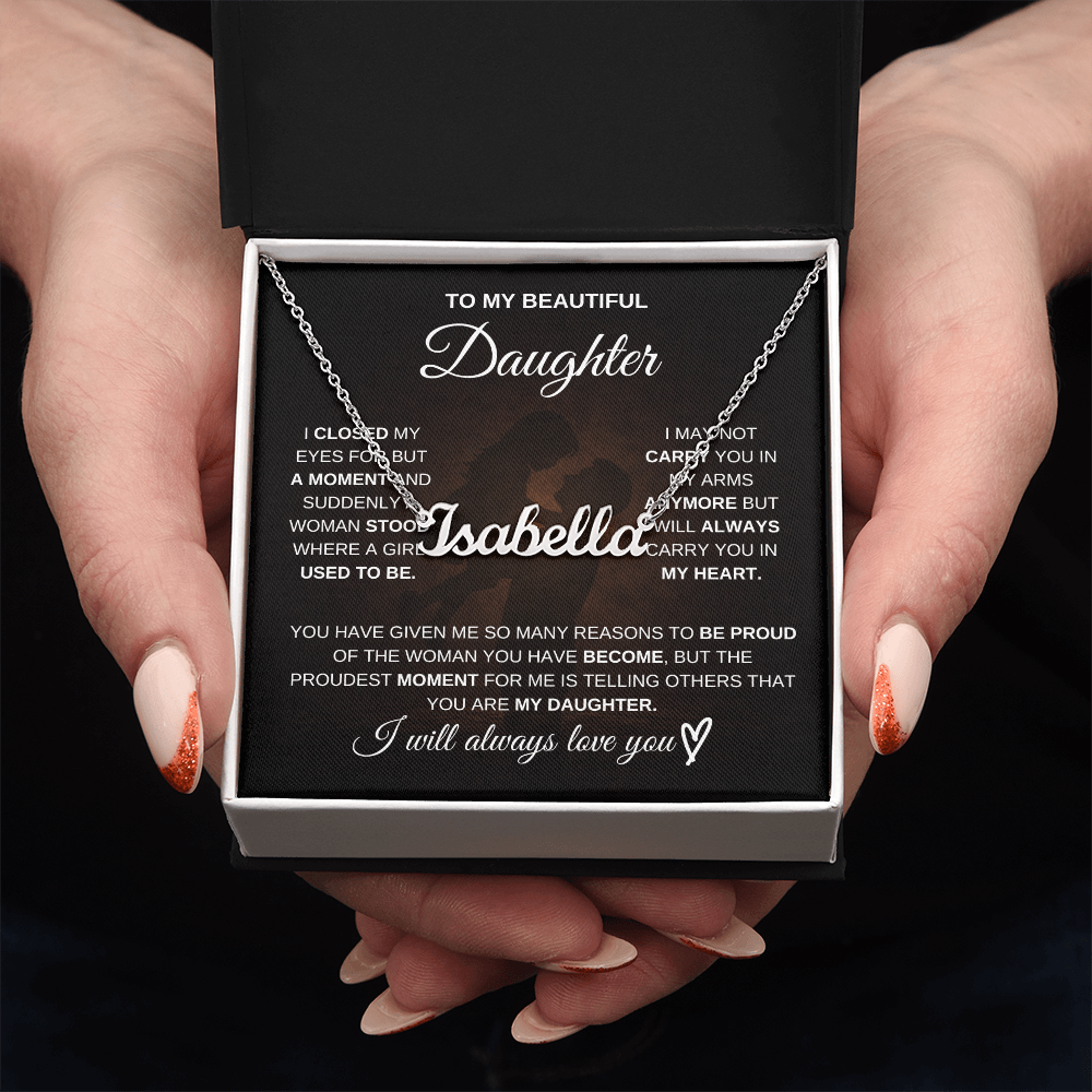 To My Daughter – A Gift Made Just for You 💖 | Personalized Name Necklace from Dad