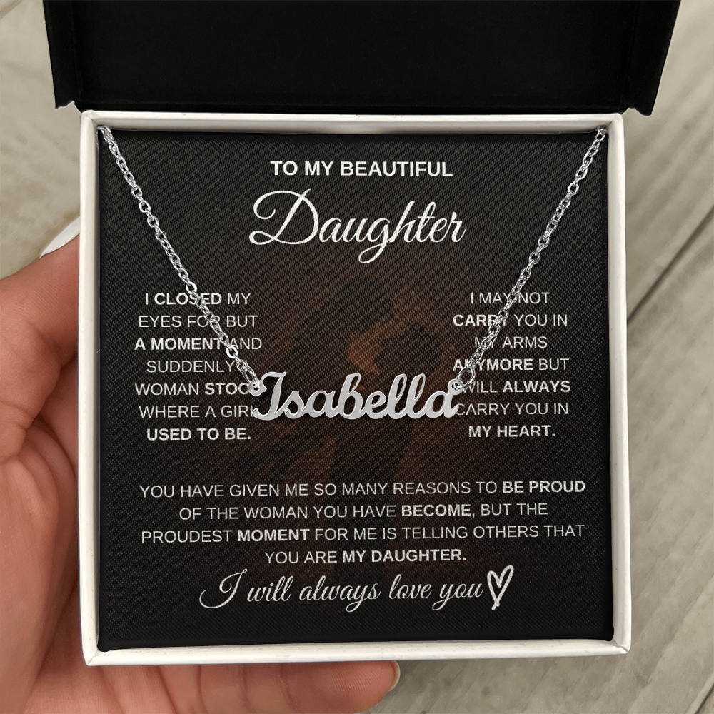 To My Daughter – A Gift Made Just for You 💖 | Personalized Name Necklace from Dad