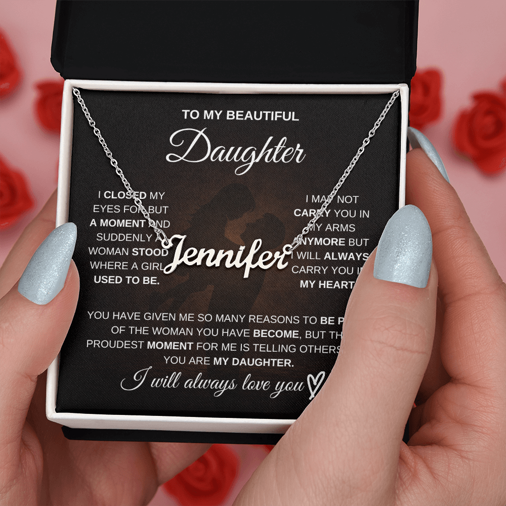To My Daughter – A Gift Made Just for You 💖 | Personalized Name Necklace from Dad