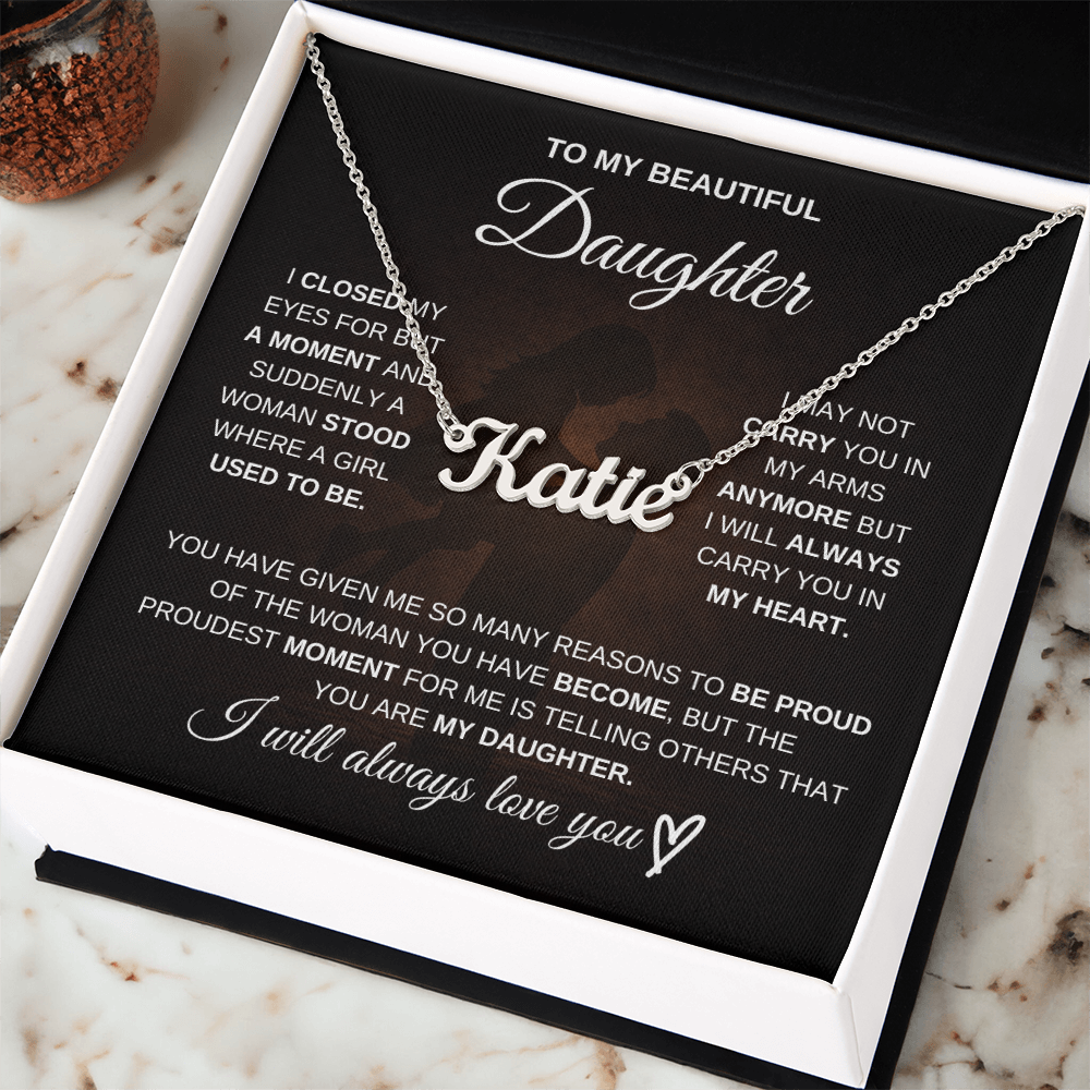 To My Daughter – A Gift Made Just for You 💖 | Personalized Name Necklace from Dad