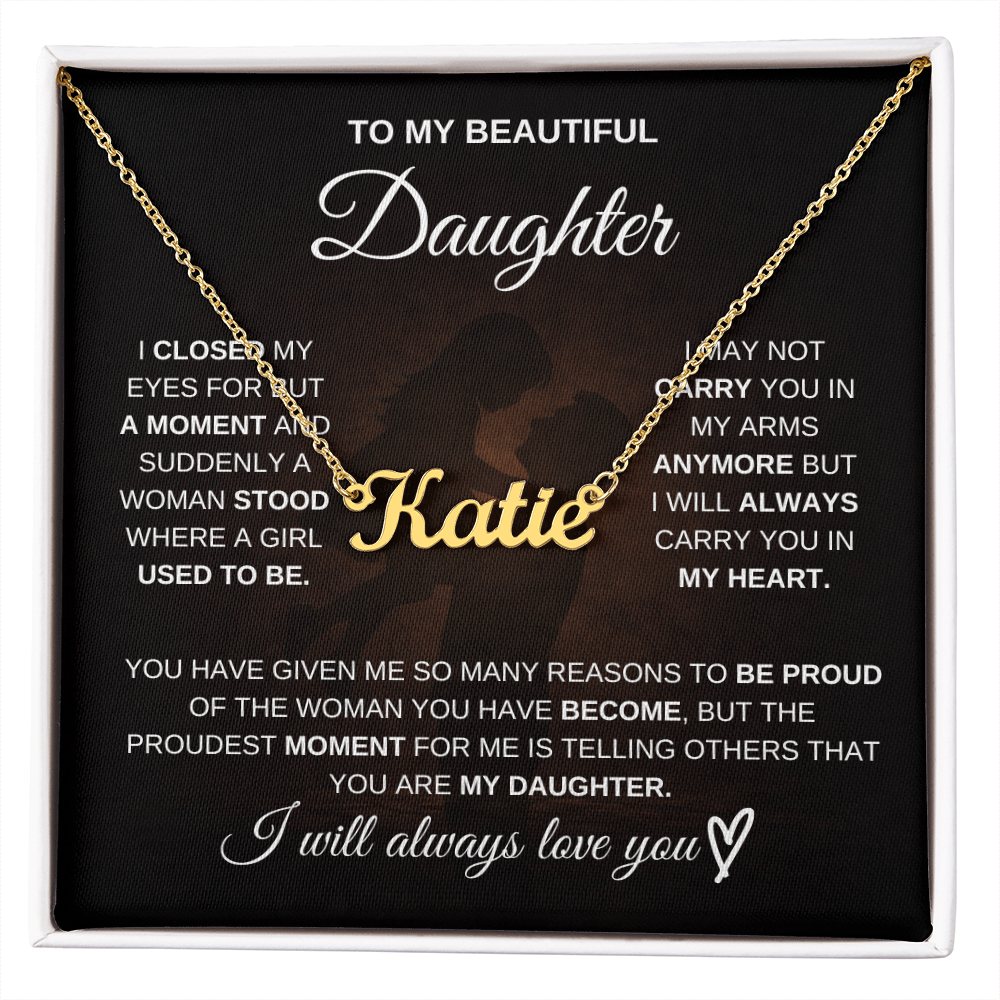 To My Daughter – A Gift Made Just for You 💖 | Personalized Name Necklace from Dad