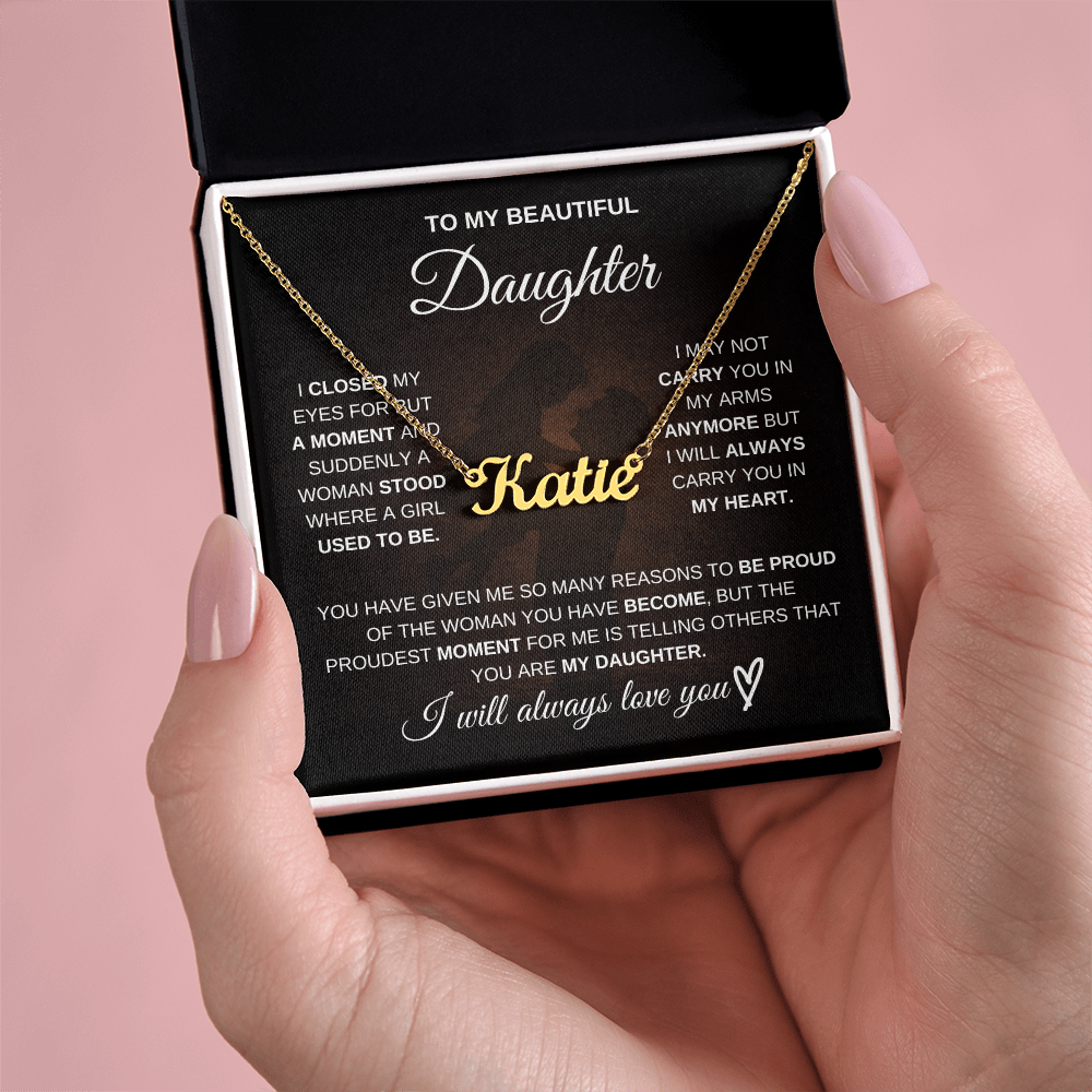 To My Daughter – A Gift Made Just for You 💖 | Personalized Name Necklace from Dad