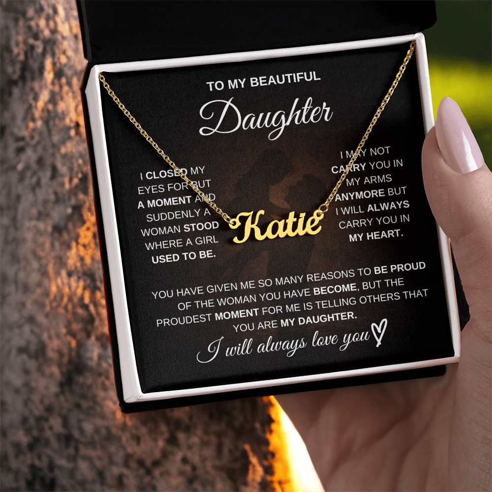 To My Daughter – A Gift Made Just for You 💖 | Personalized Name Necklace from Dad