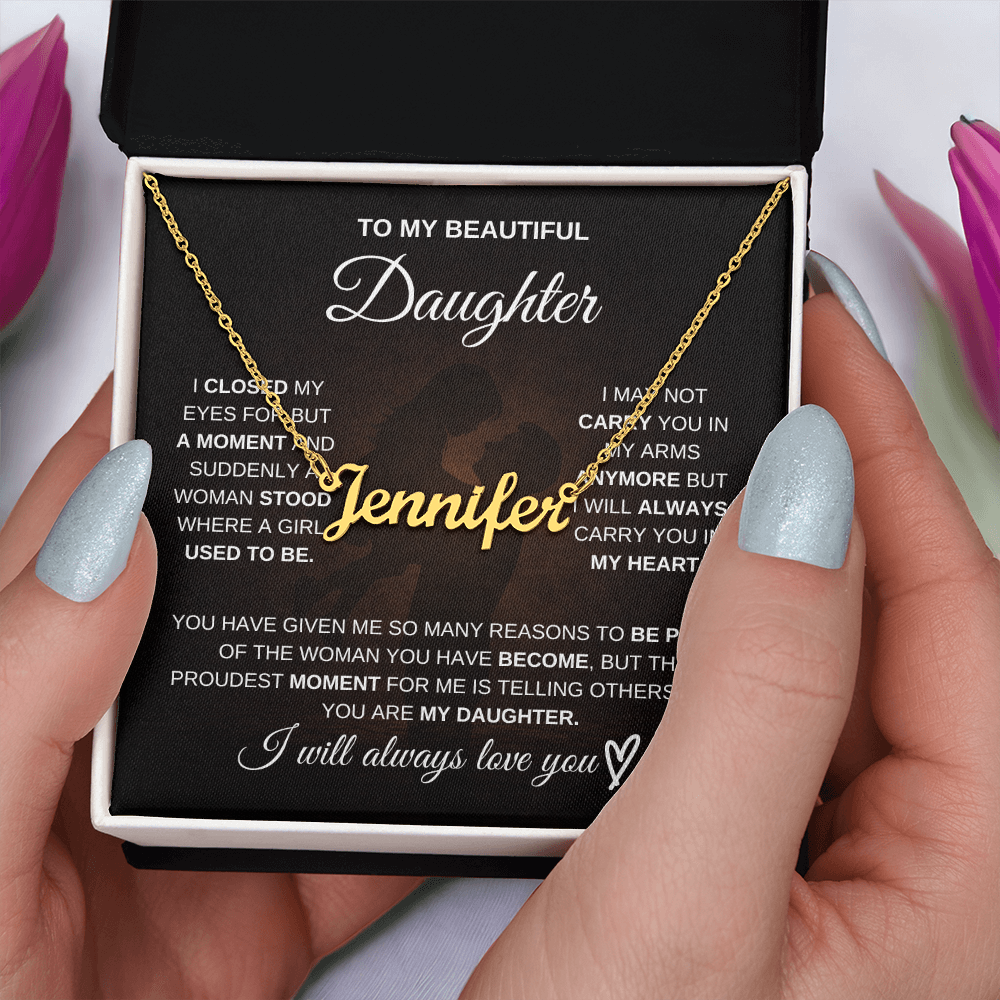 To My Daughter – A Gift Made Just for You 💖 | Personalized Name Necklace from Dad