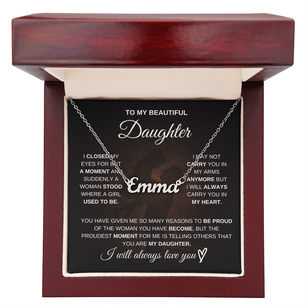 To My Daughter – A Gift Made Just for You 💖 | Personalized Name Necklace from Dad