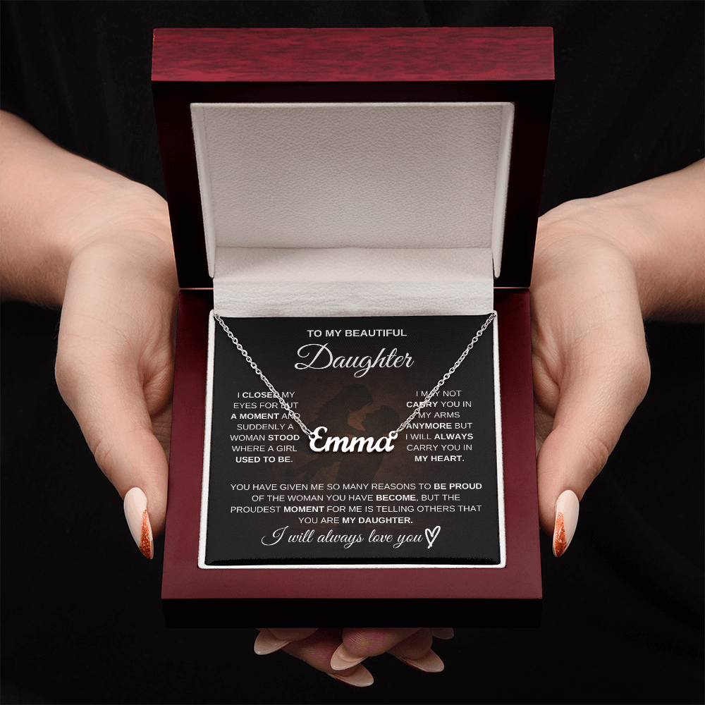 To My Daughter – A Gift Made Just for You 💖 | Personalized Name Necklace from Dad