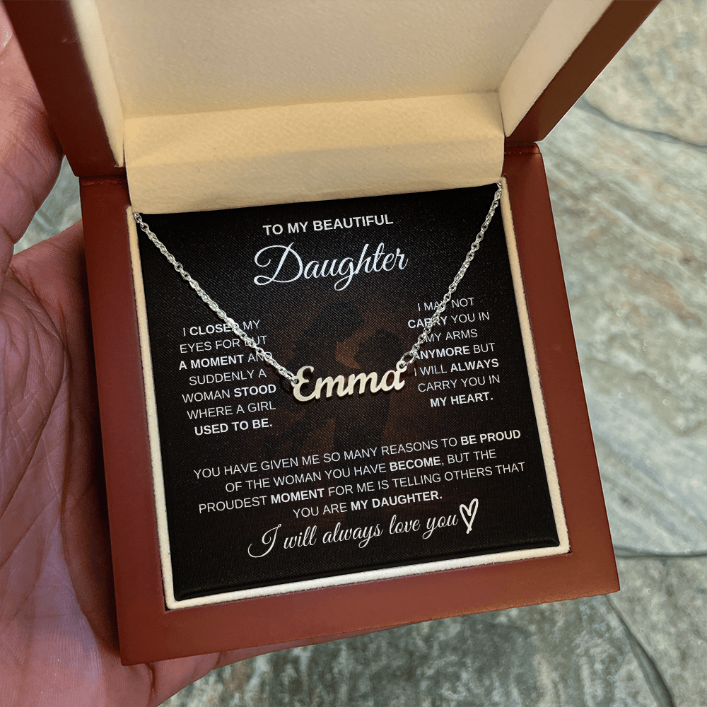 To My Daughter – A Gift Made Just for You 💖 | Personalized Name Necklace from Dad