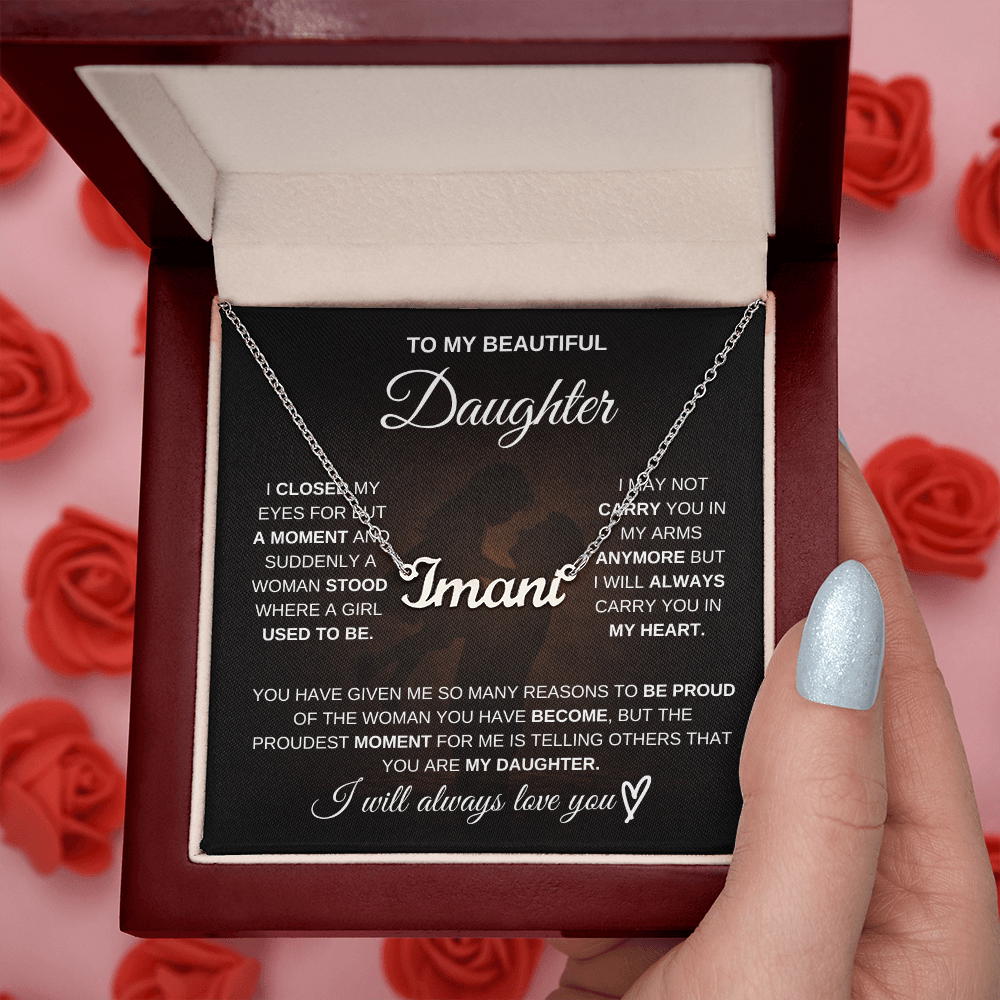 To My Daughter – A Gift Made Just for You 💖 | Personalized Name Necklace from Dad