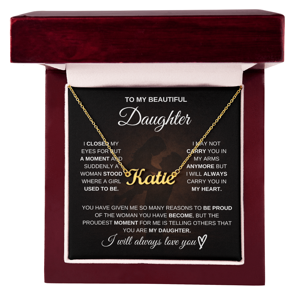 To My Daughter – A Gift Made Just for You 💖 | Personalized Name Necklace from Dad