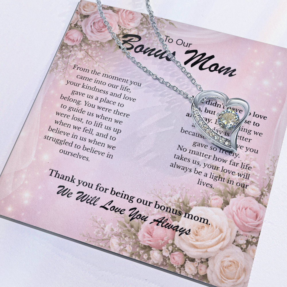 Forever Love Necklace Gift for Our Bonus Mom