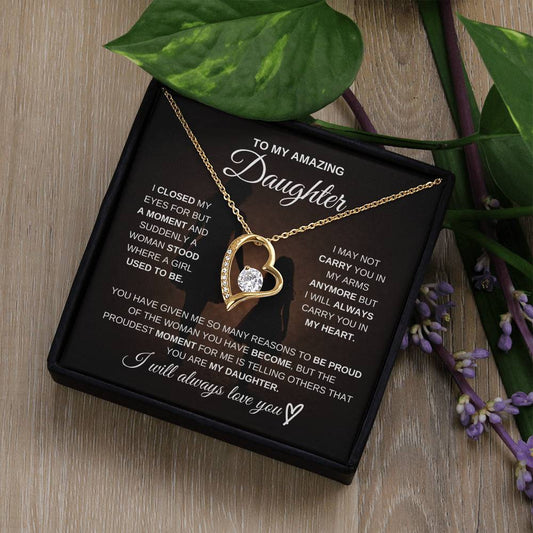 Gift for Daughter from Mom – Amazing Forever Love Necklace – Message Card Jewelry