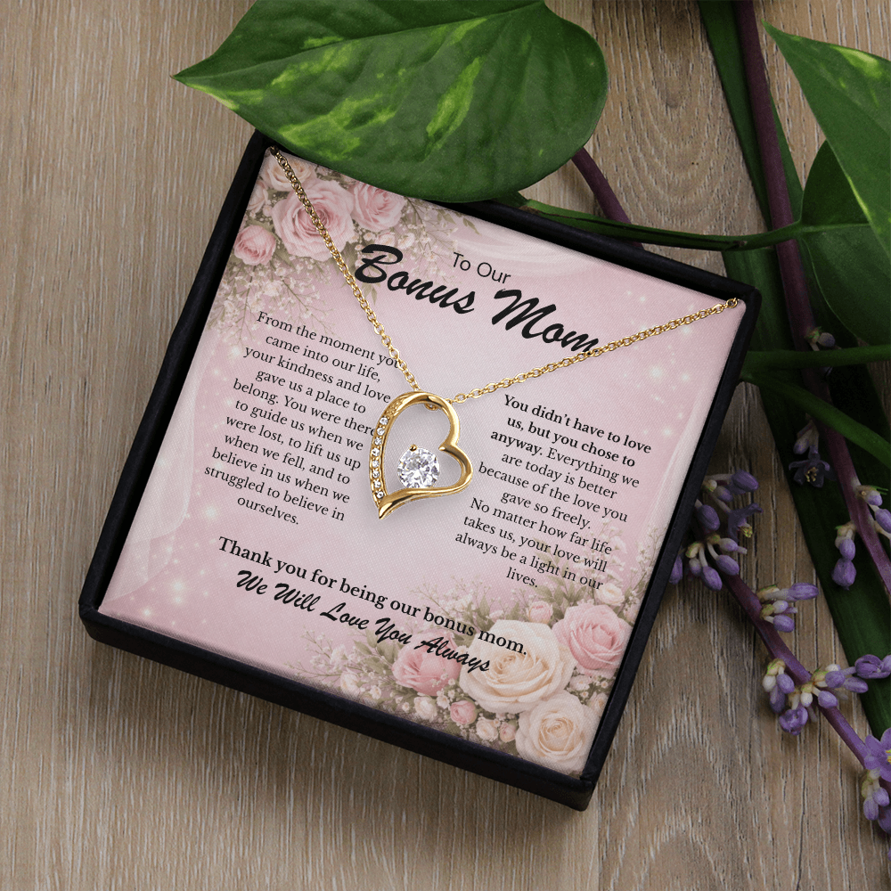 Heartfelt gift for Our Bonus Mom - Forever Love Necklace Gift