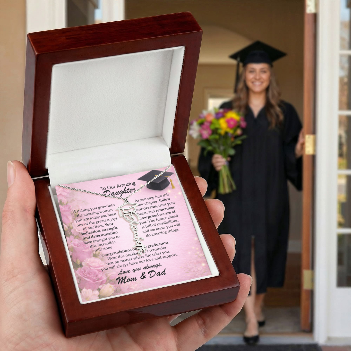 To My Daughter – We Are So Proud of You 💖 | Graduation Gift from Parents Personalized Necklace
