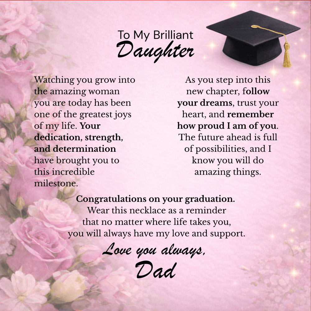 To My Daughter – Follow Your Dreams 💖 | Graduation Gift from Dad Personalized Necklace