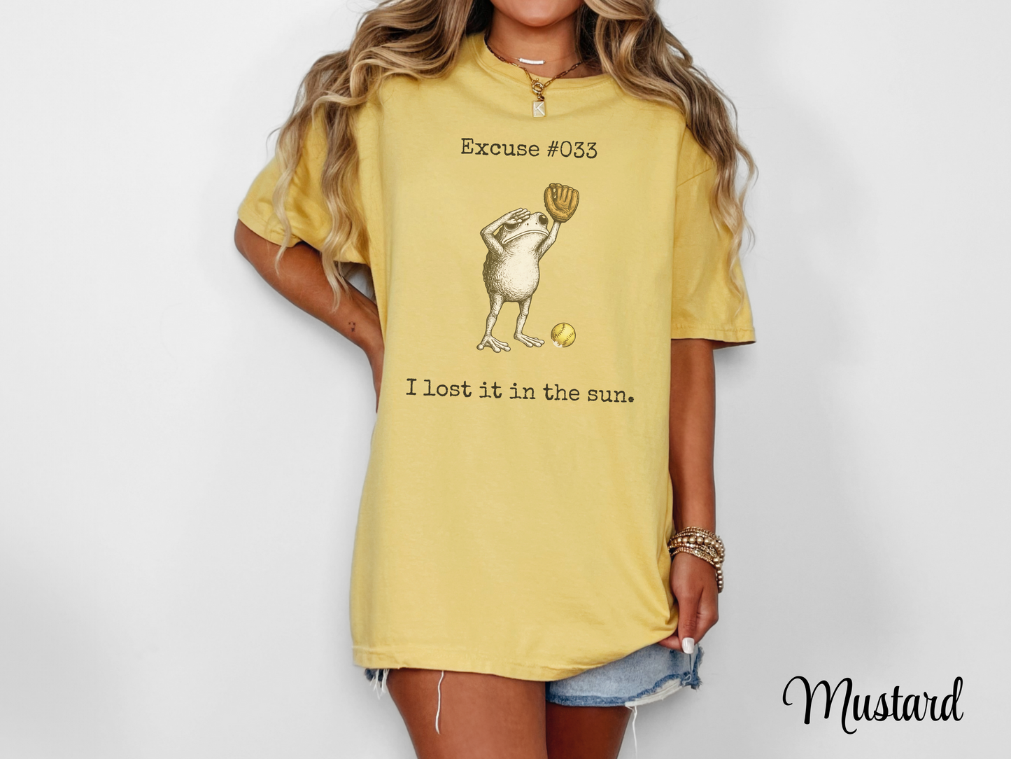 I Lost It In The Sun Softball Shirt, Funny Softball Outfielder Tee, Softball Excuse Shirt, Frog Softball Graphic, Comfort Colors 1717