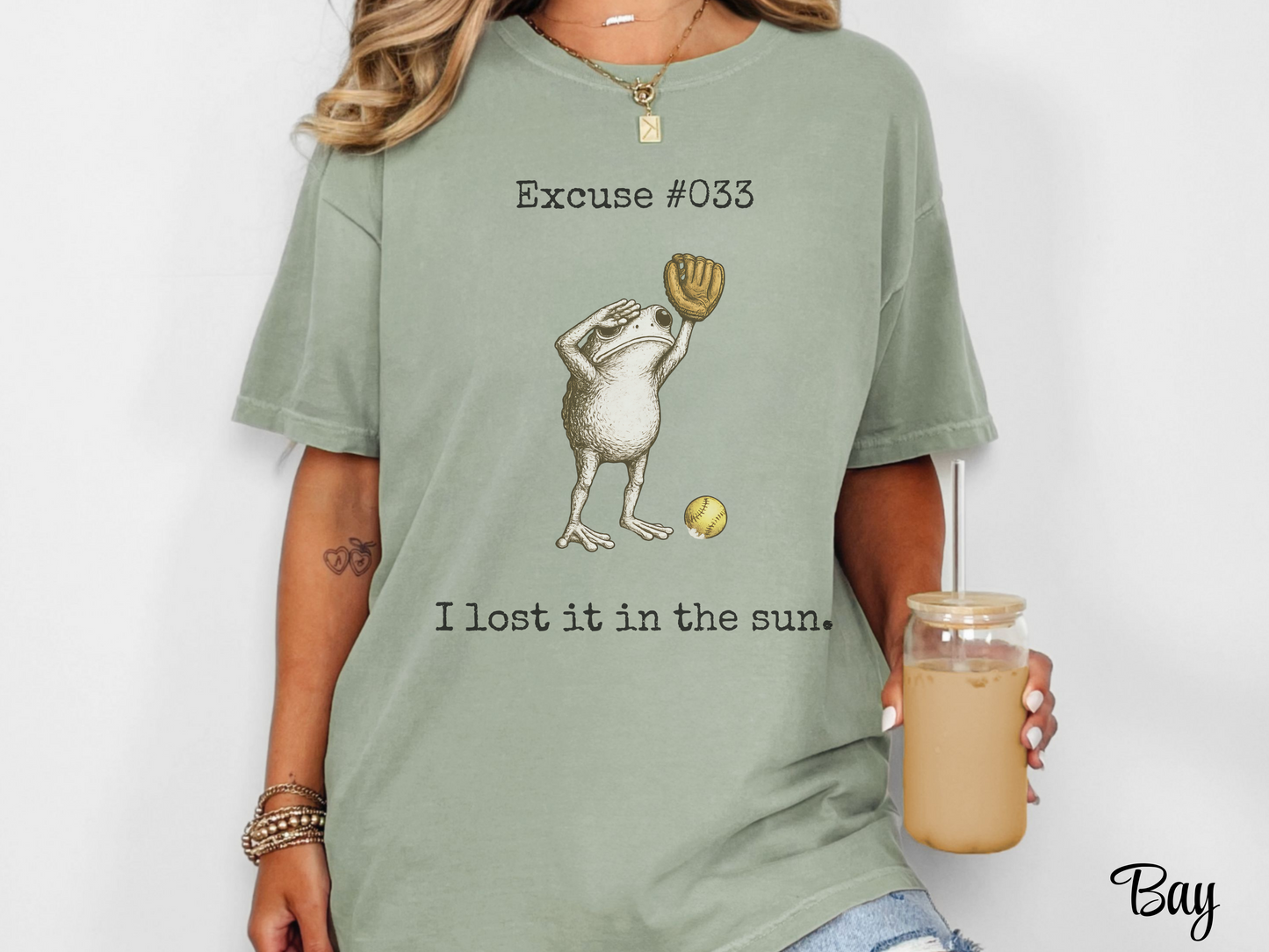 I Lost It In The Sun Softball Shirt, Funny Softball Outfielder Tee, Softball Excuse Shirt, Frog Softball Graphic, Comfort Colors 1717