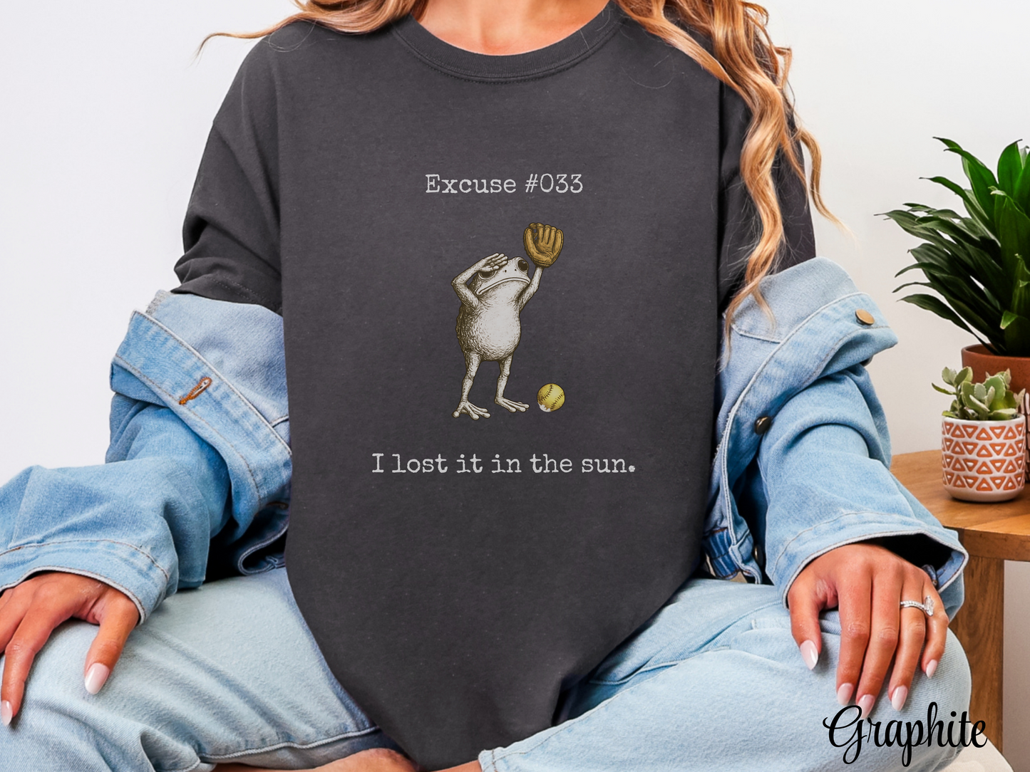 I Lost It In The Sun Softball Shirt, Funny Softball Outfielder Tee, Softball Excuse Shirt, Frog Softball Graphic, Comfort Colors 1717