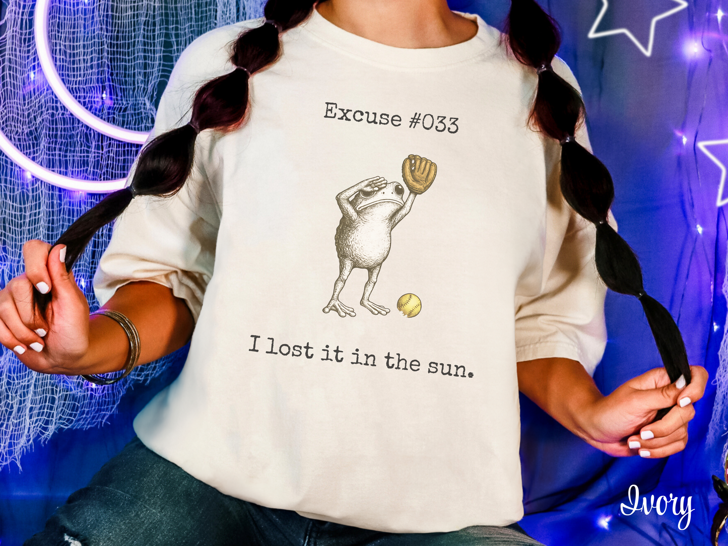 I Lost It In The Sun Softball Shirt, Funny Softball Outfielder Tee, Softball Excuse Shirt, Frog Softball Graphic, Comfort Colors 1717