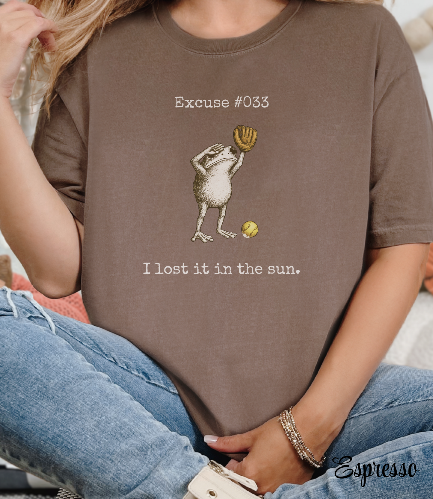 I Lost It In The Sun Softball Shirt, Funny Softball Outfielder Tee, Softball Excuse Shirt, Frog Softball Graphic, Comfort Colors 1717