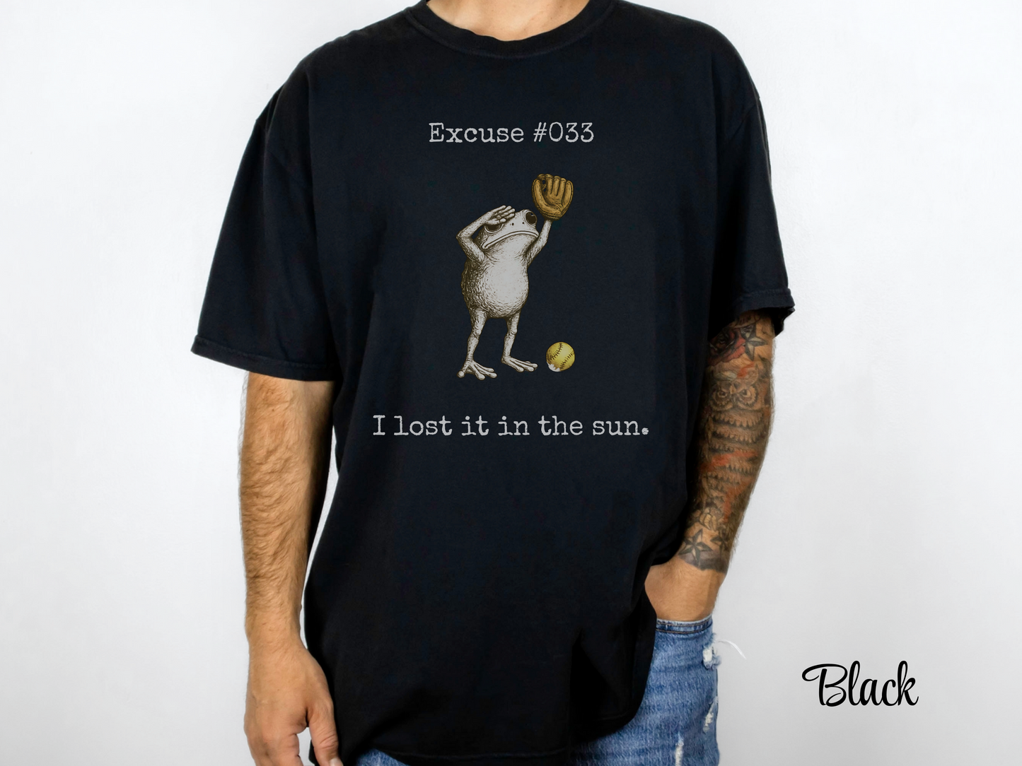 I Lost It In The Sun Softball Shirt, Funny Softball Outfielder Tee, Softball Excuse Shirt, Frog Softball Graphic, Comfort Colors 1717